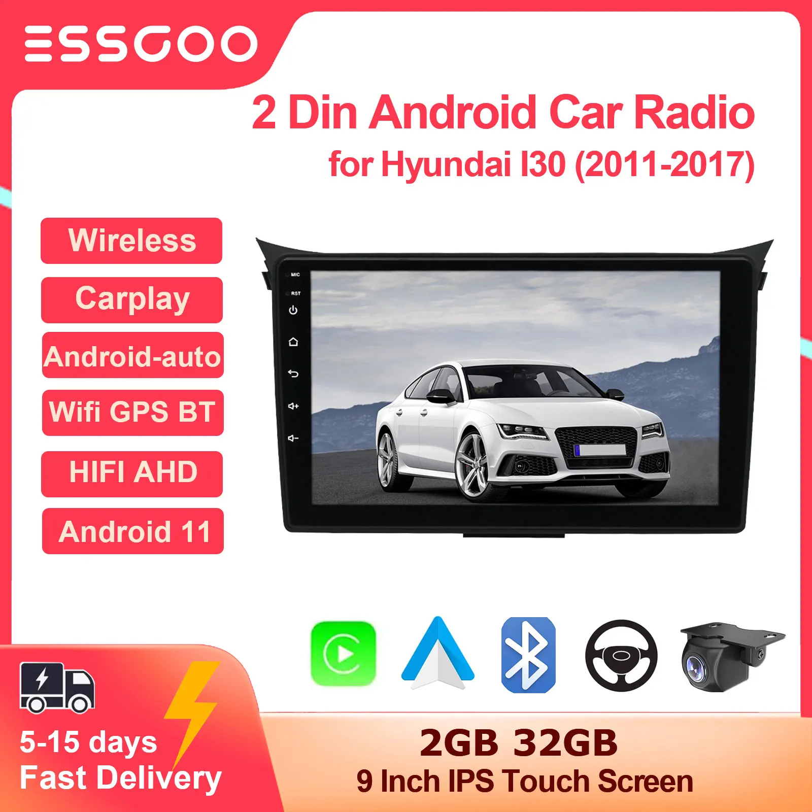 Мультимедийный плеер ESSGOO, стерео-система на Android, с 9 