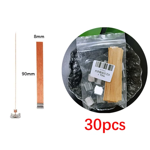 Деревянный фитиль для свечей с зажимом, 30 шт - изображение