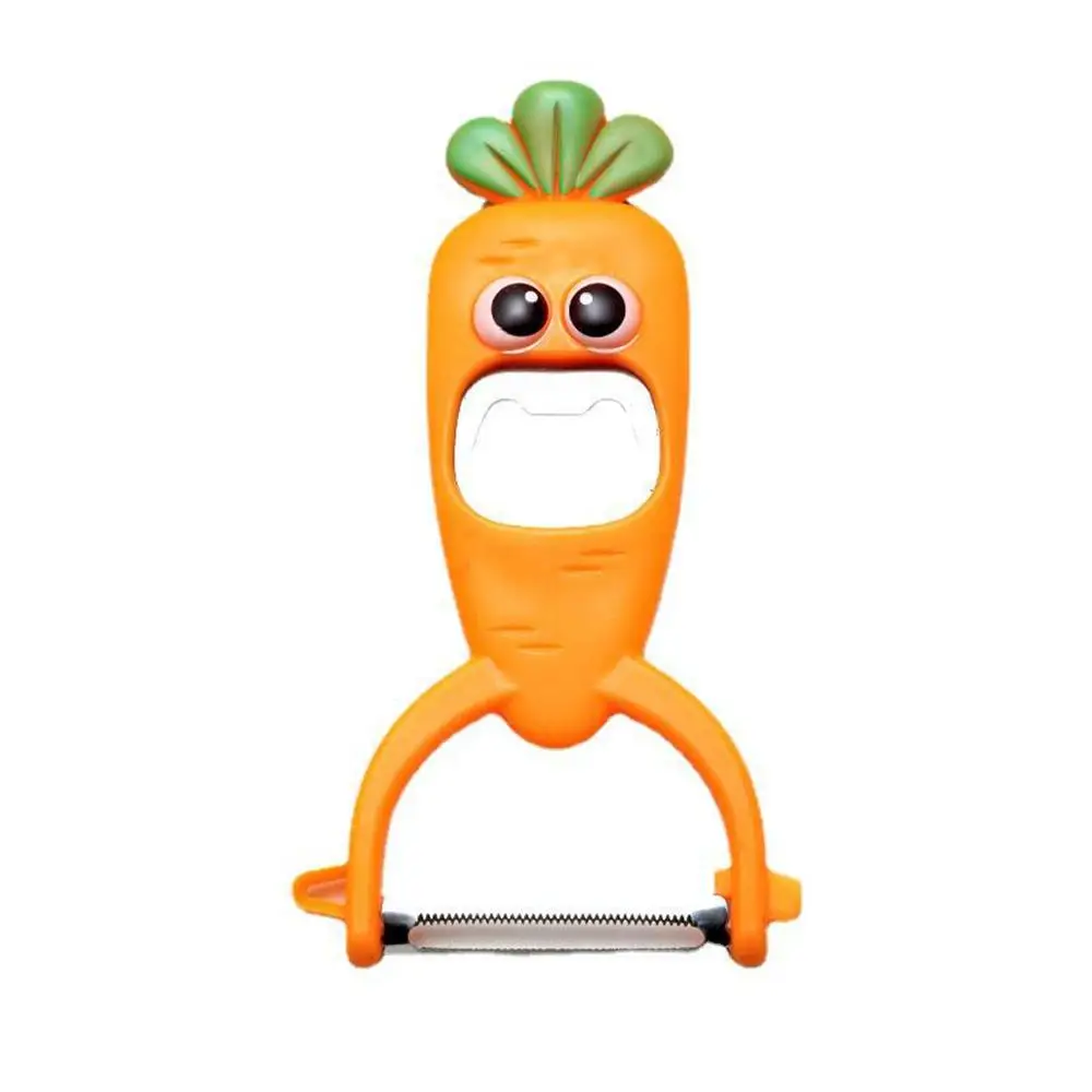 

1pc Cartoon Peeler Carrot Stainless Steel Melon Shaver Household Fruit Knife Peeler Multi-purpose Bottle Opener Kitchen Peeler
