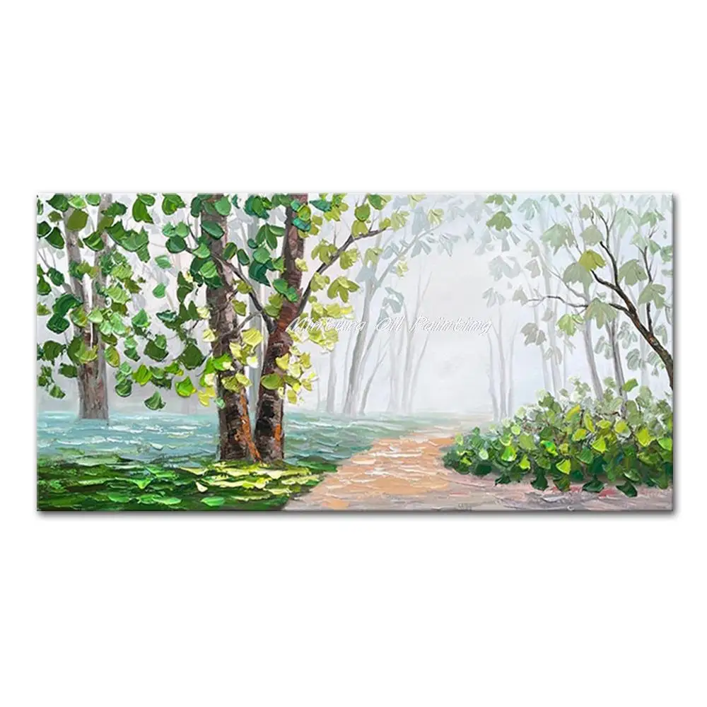 

Mintura Large Size Handmade Artwork Handpainted Oil Paintings On Canva The Different Woods Views Modern Home Decoration Wall Art
