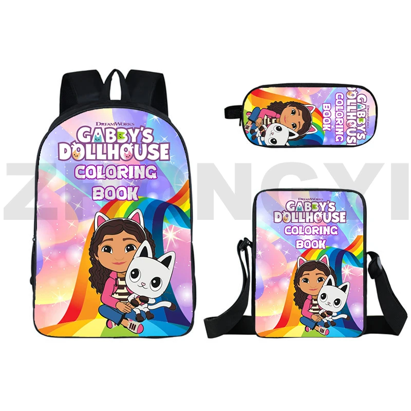 

Рюкзак для кукольного домика Gabby с 3D аниме, шт./компл., для студентов, 16-дюймовый ранец для кукольного домика Gabby, школьная сумка для подростков