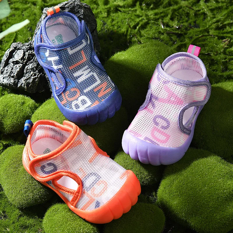 

CAPSELLA KIDS Summer Baby Girls Breathabel Air Mesh Beach Sandals Sports Shoes Toddler Baby Boys Hook & Loop Sandals Size 14-21