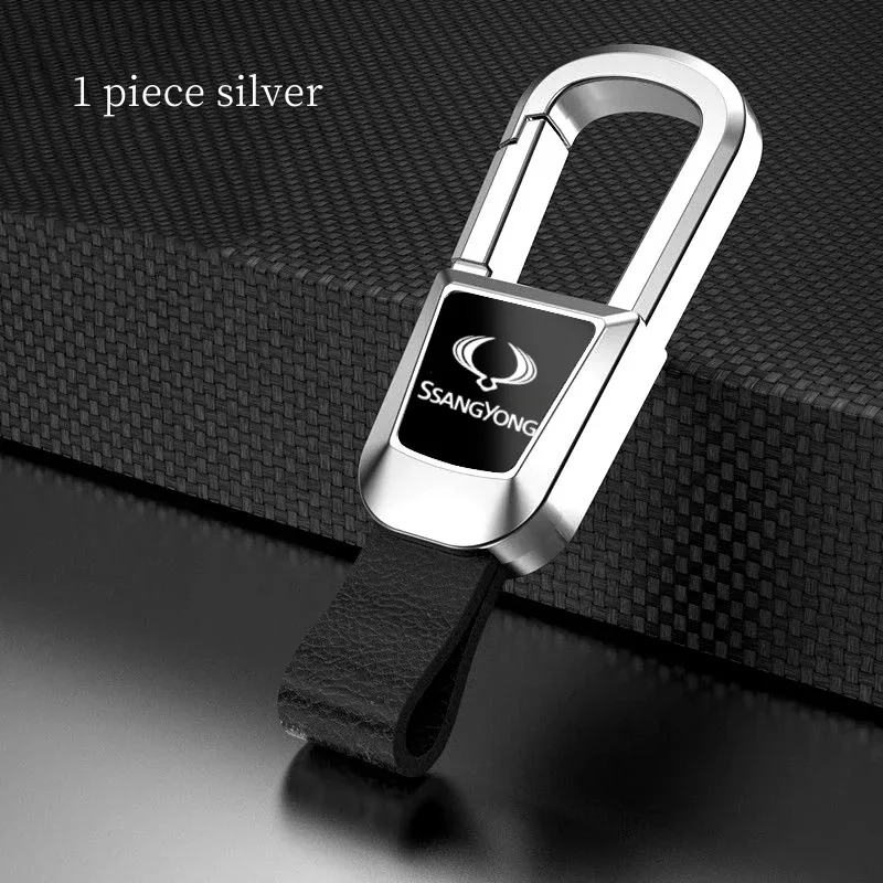 

Новый автомобильный брелок из сплава, кожаный брелок для ключей для SsangYong Actyon Kyron Korando Stavic Rexton Sports Musso Rodius XIV-2