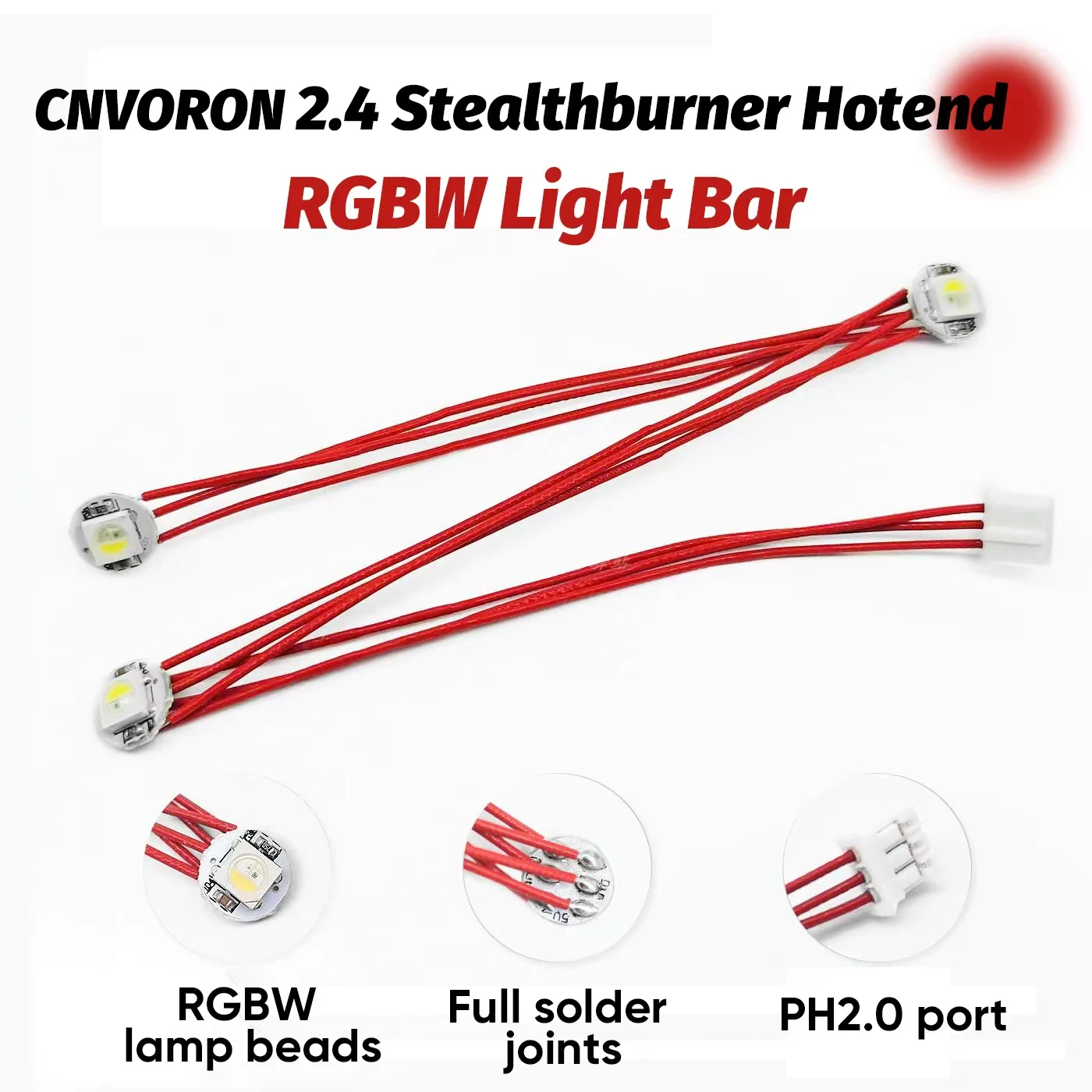 

Voron 2.4 Stealthburner Hotend RGBW Световая полоса RGBW Лампа с бусинами Используйте износостойкие проводные привода, готовые к установке