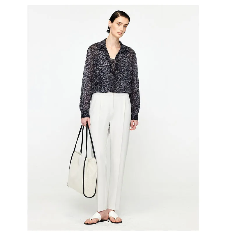 Роскошные атласные триацетатные женские весенне-летние укороченные брюки с