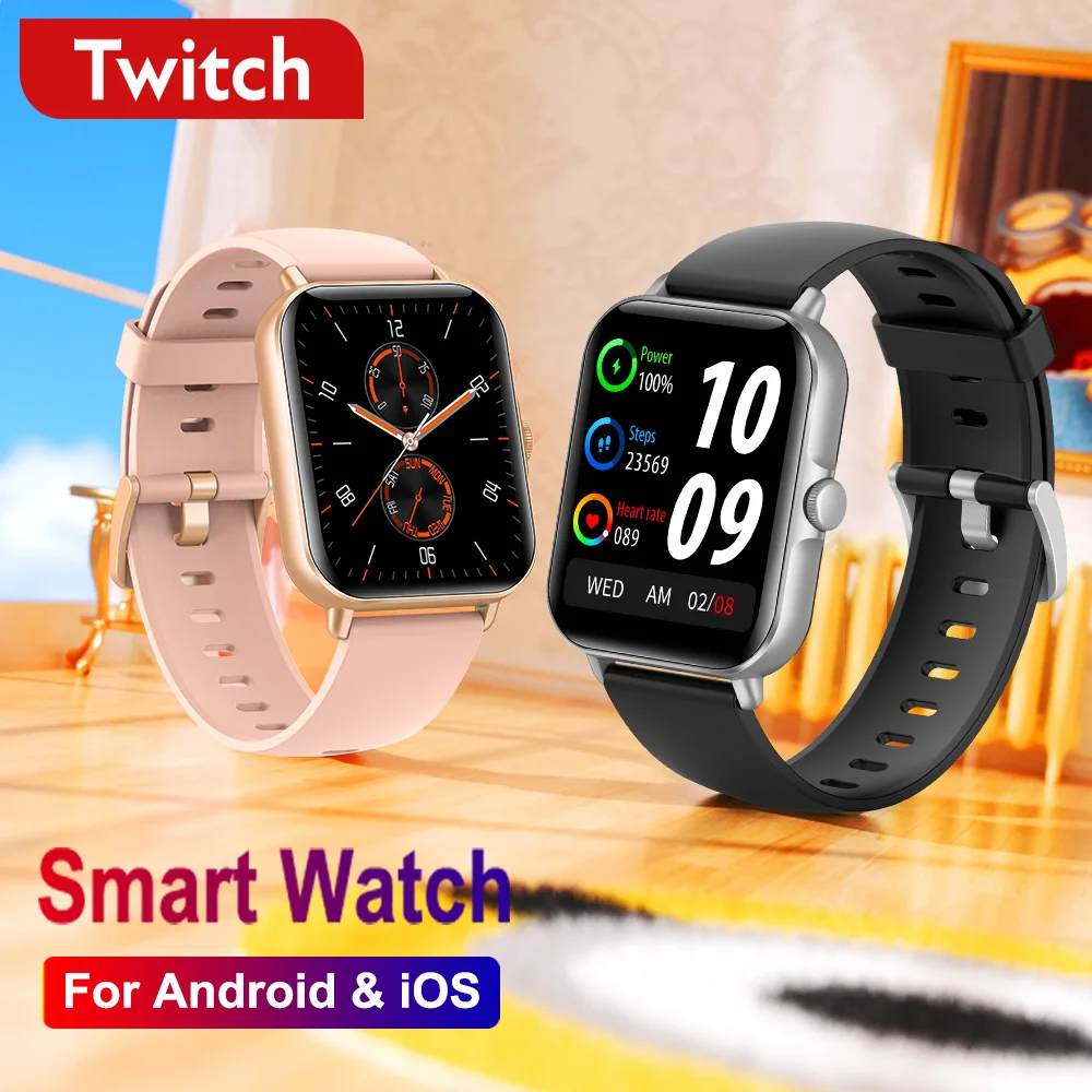 

Twitch Smart Watch For Men Women Waterproof Sports Watch Full Touch Screen Bluetooth Smartwatch For iPhone Xiaomi Samsung Huawei