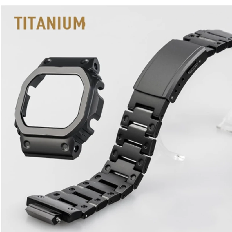 Enlarge Black Titanium Watchbands and Bezel For DW5000 GM-W5610 GW5000 DW5035 Watch Set Watchband Bezel/Case Metal Strap With Tools