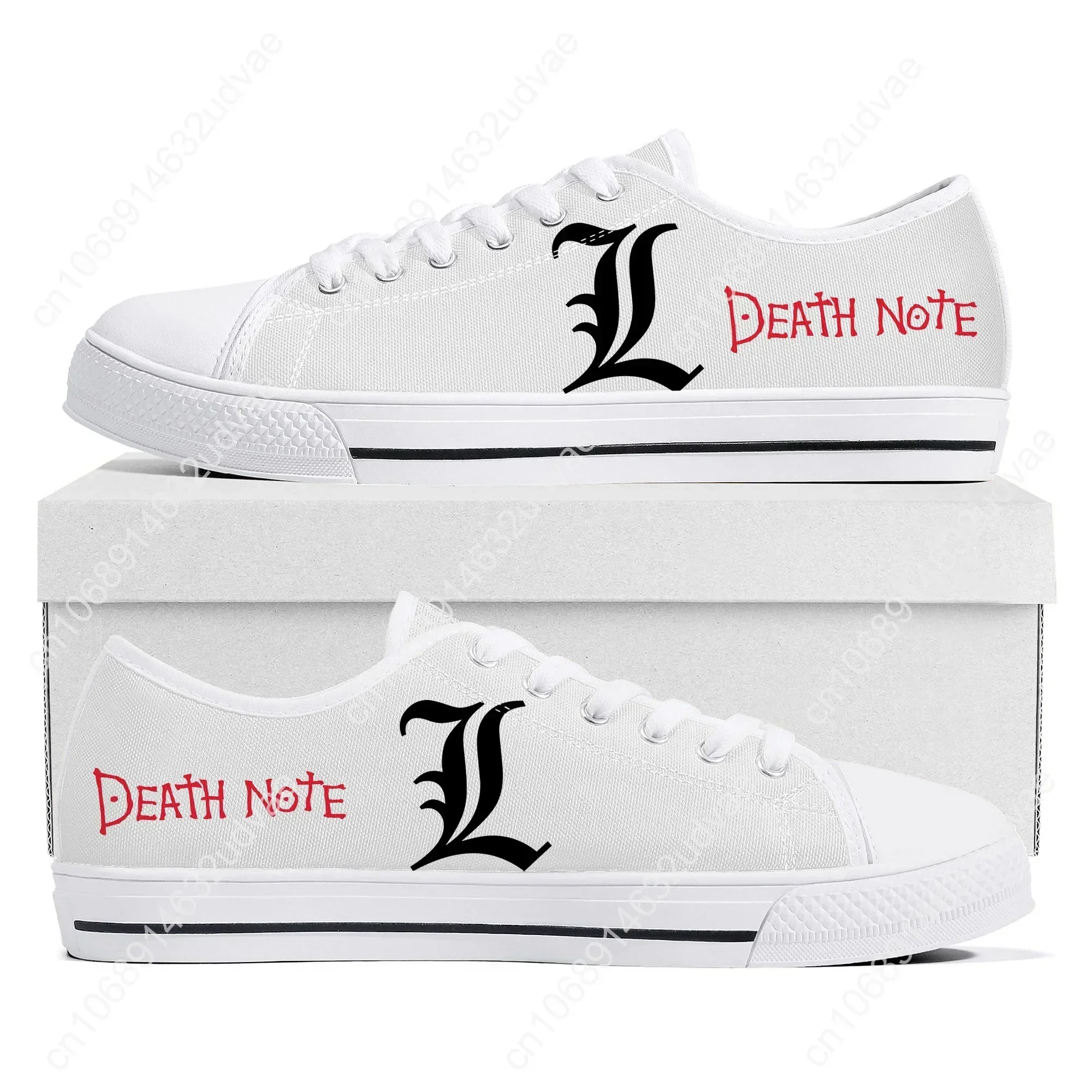 Низкие кроссовки с рисунком Death Note Yagami Lawliet L мужские и женские парусиновые для
