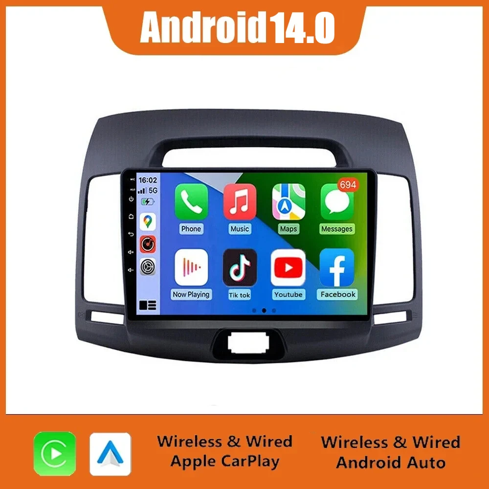 9-дюймовый Android 14 автомобильный радиоприемник мультимедийный видеоплеер