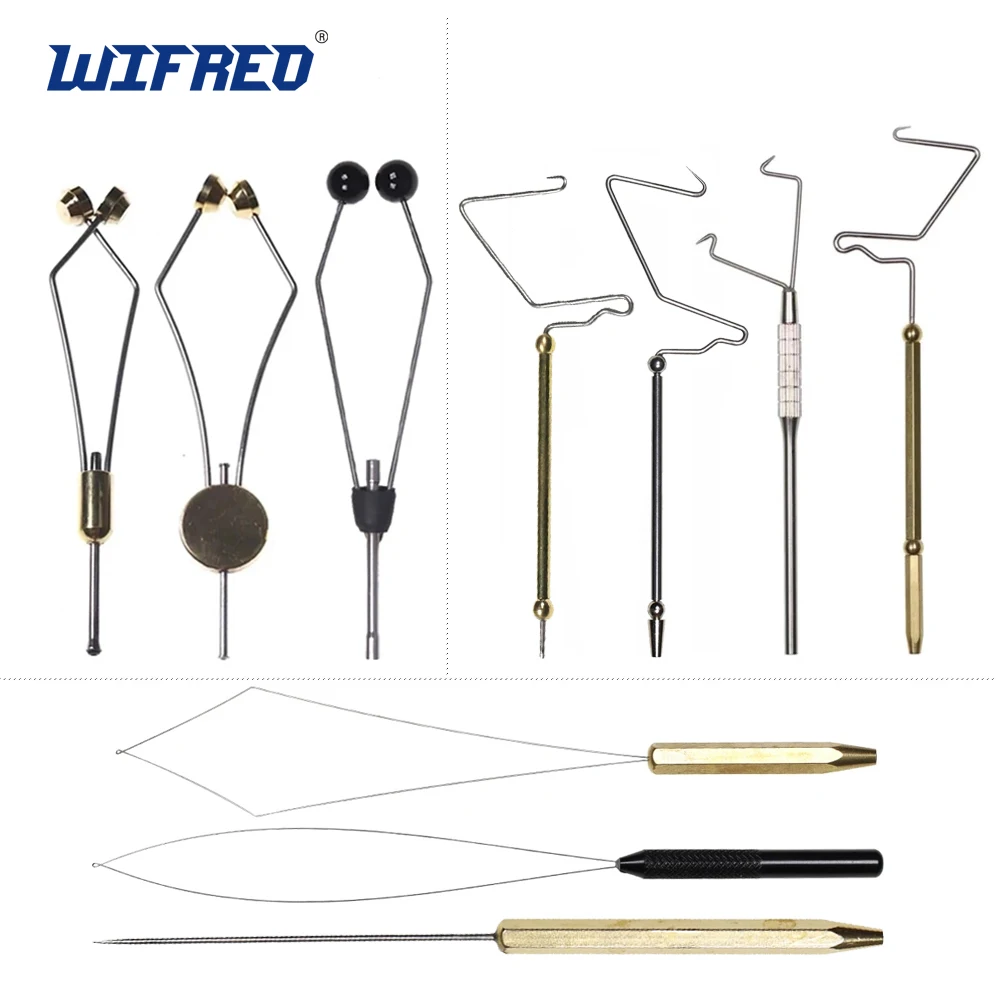 

Wifreo Fly Tying Bobbin Thread Holder Whip Finisher Bobbin Threader Bodkin Dubbing Needle Scissors Steel Combo Fly Tying Tools