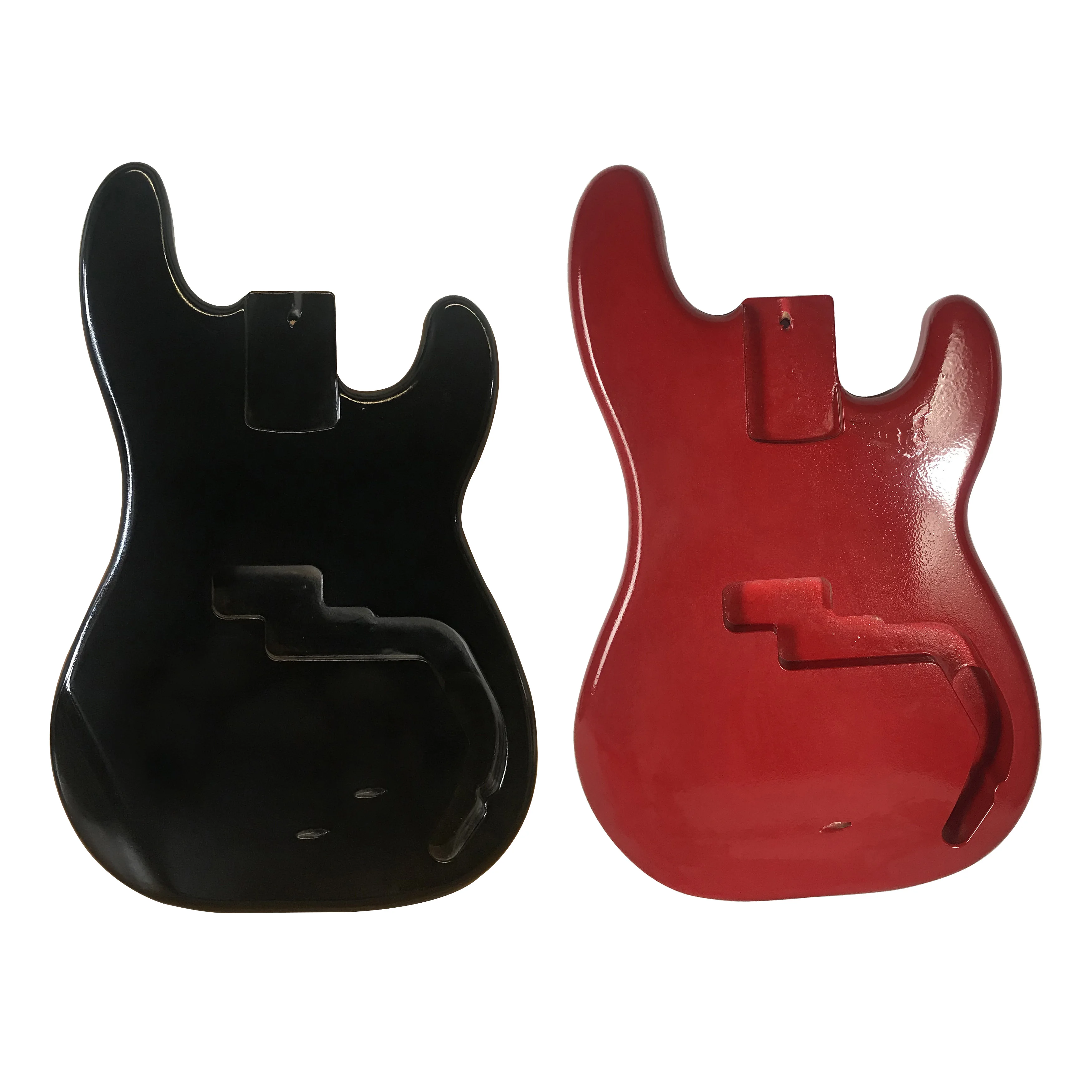 

Stock Defective electric bassguitar body 4 strings,semi-finished bass guitar,black or red,Maple body, custom shape,free delivery
