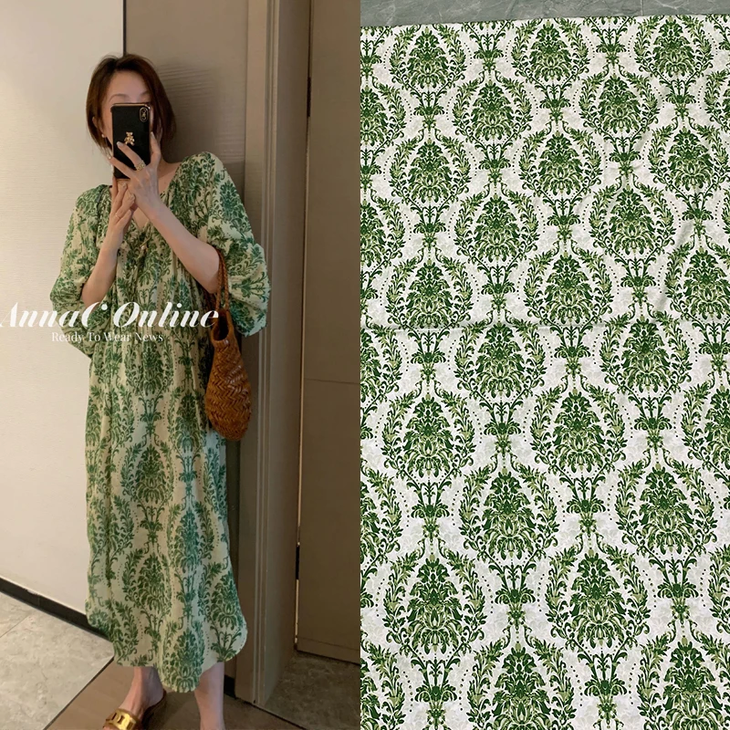 

2022 New Clothing Plant Flower Pattern Digital Printing Stretch Satin Fabric Spring Autumn Shirt Skirt Fabric Designer Fabrics
