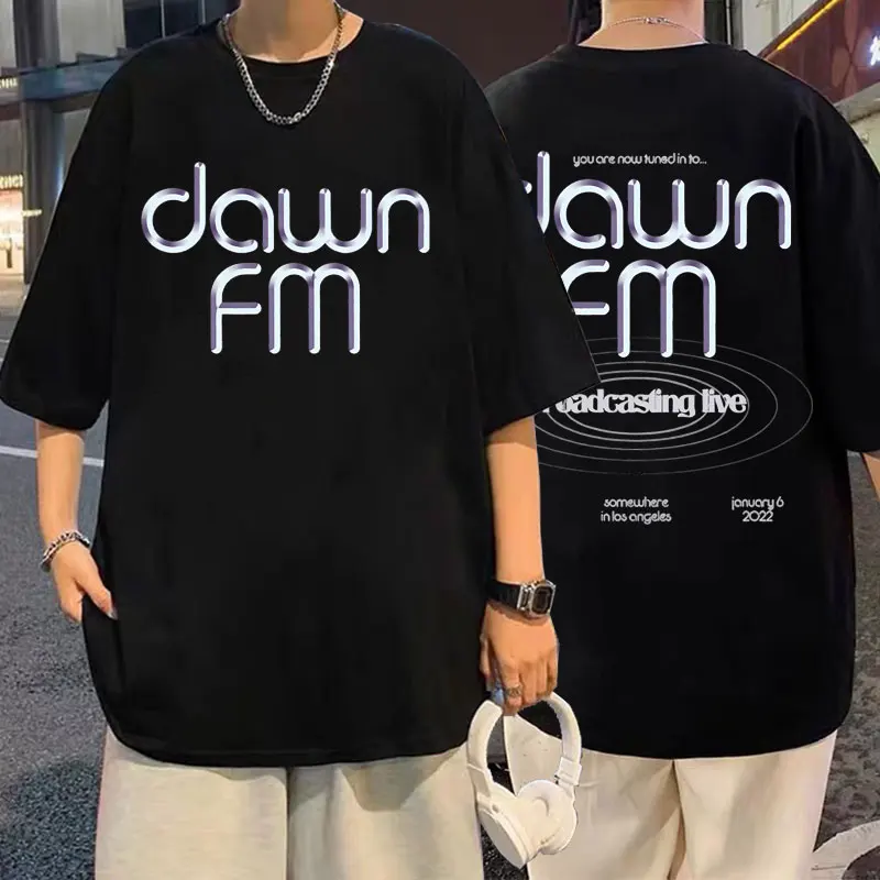 

The Weeknd Dawn FM Graphic Tshirt Man Casual Oversized T-shirt Tops Men Women Fashion Loose Crewneck Cotton T Shirt Short Sleeve