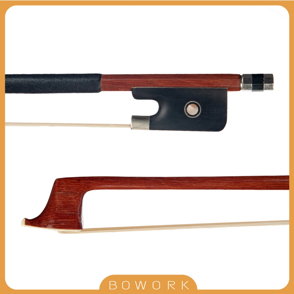 

4/4 Cello Bow Arch Well-Balanced Brazilwood Real Mongolia White Horsehair Round Stick Ebony Frog Great Balance Fast Response