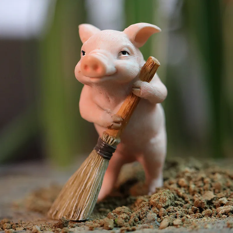 

Cute Piggy Decoration Gardening Flower Pot Decoration Decoration Tea Pet Struggling Mascot Holiday Birthday Gift