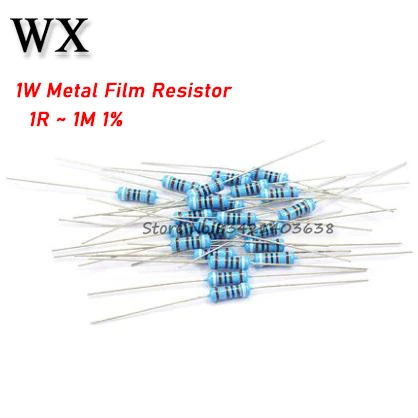 

20PCS 1W Metal Film Resistor 1% 1R ~ 1M 2R 10R 22R 47R 100R 330R 1K 4.7K 10K 22K 47K 100K 330K 470K 1 2 10 22 47 100 330 Ohm