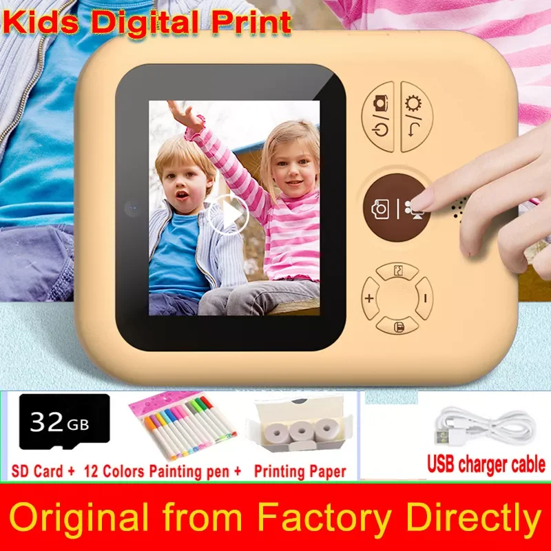 

Оригинальная детская мгновенная цифровая печать H1, HD-камера, термопечать, цифровая фотография, портативная мини-видеокамера для детей, пода...
