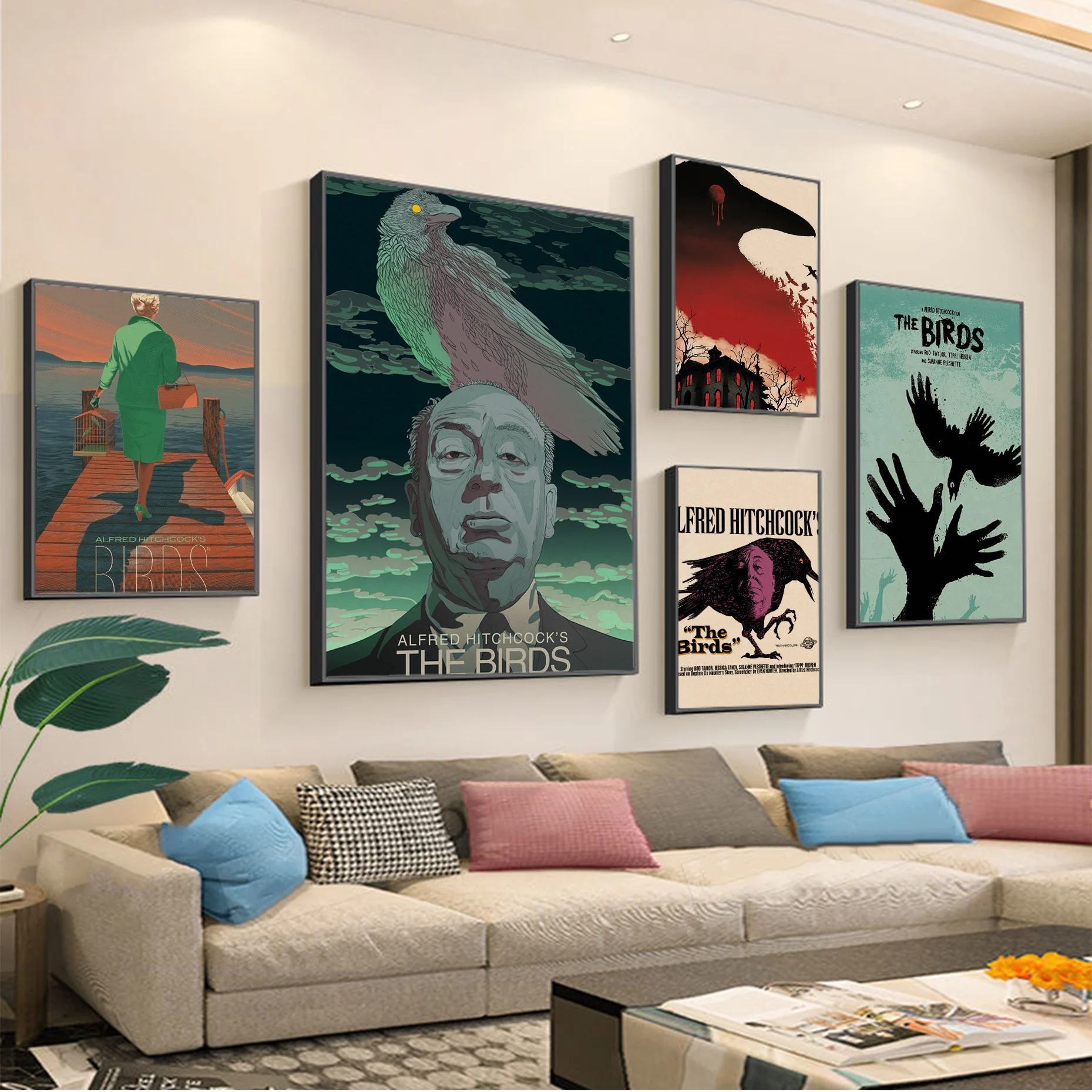 

The Birds Classic Vintage Posters Kraft Paper Sticker Home Bar Cafe Decor Art Wall Stickers