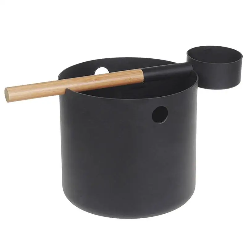 

Aluminum Bucket Large Sauna Bucket Spa Bucket Aluminum Sauna Barrel Exquisite With Spoon For Bathroom For Hydrotherapy