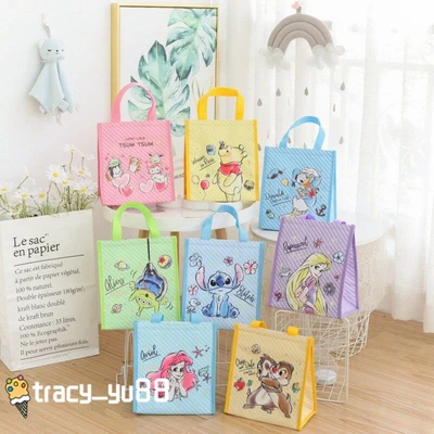

Disney Princess Chip Dale Stitch Fashion Anime Lunch Bags Cartoon Picnic Bag Food Box Tote Storage Handbag Birthday Gift
