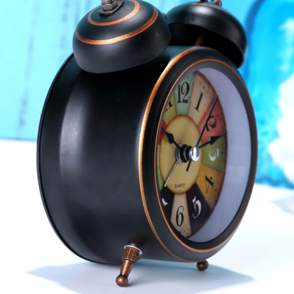 Twin Bell Quartz Vintage Bedside Nightlight Design Battery O