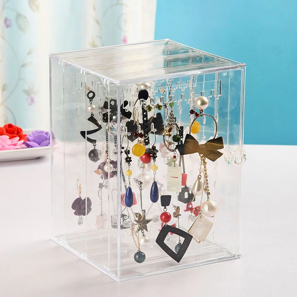 Display Stand Earring Organizer Transparent Container Case Holder for Dangler Decor