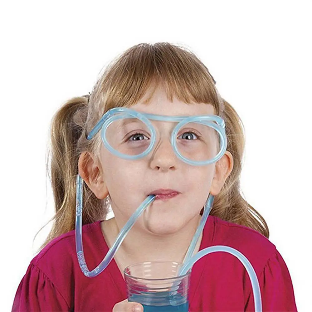 

Flexible Straw Glasses Funny Soft PVC Glasses Drinking Straws Kids Party Supplies Party Joke Tube Tools Kids Baby Birthday Party