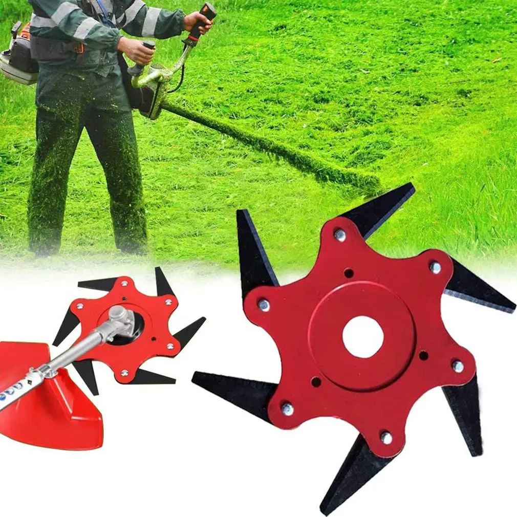 

Garden Weeding Tools Toothed Style Lawn Mower Blade Six Leaf Blade Grass Trimmer Six Tooth Blade Weeder Accessories Mower Tools