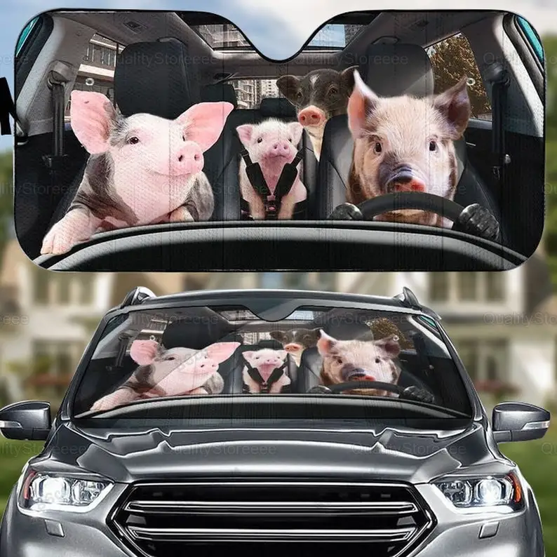 

Солнцезащитный козырек для автомобиля в виде семьи свиньи, аксессуары для защиты от солнца, украшение для фермера, подарок для семьи, подарок для Него, подарок для папы LNG292111A2