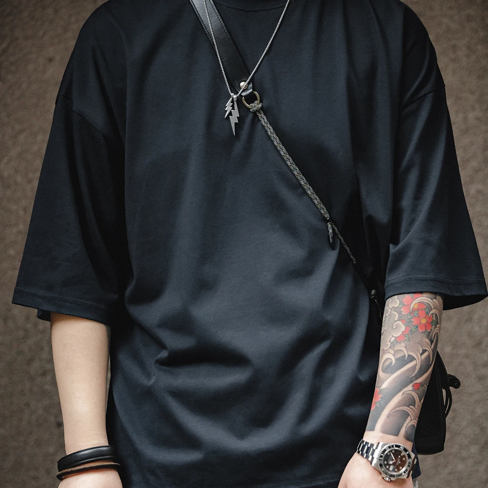 Мужская футболка с коротким рукавом Maden свободная Удобная Однотонная из вискозы