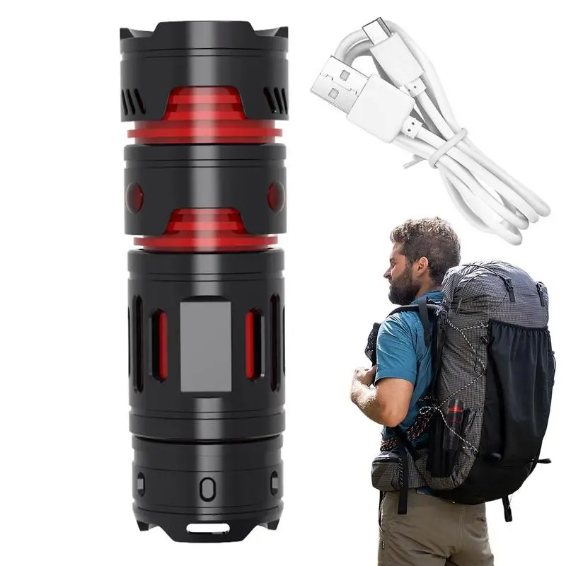

Outdoor Portable Flashlight Flash Light Quiet Fast Rechargeable Spinner Electric Torch Comfortable Grip Ocket Flashlight
