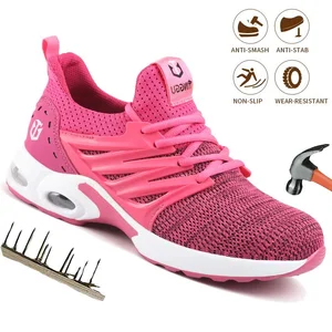 Women Safety Work Shoes Lightweight Comfortable Breathable Work Sneakers Steel Toe Cap Puncture-Proof Indestructible Men Shoes