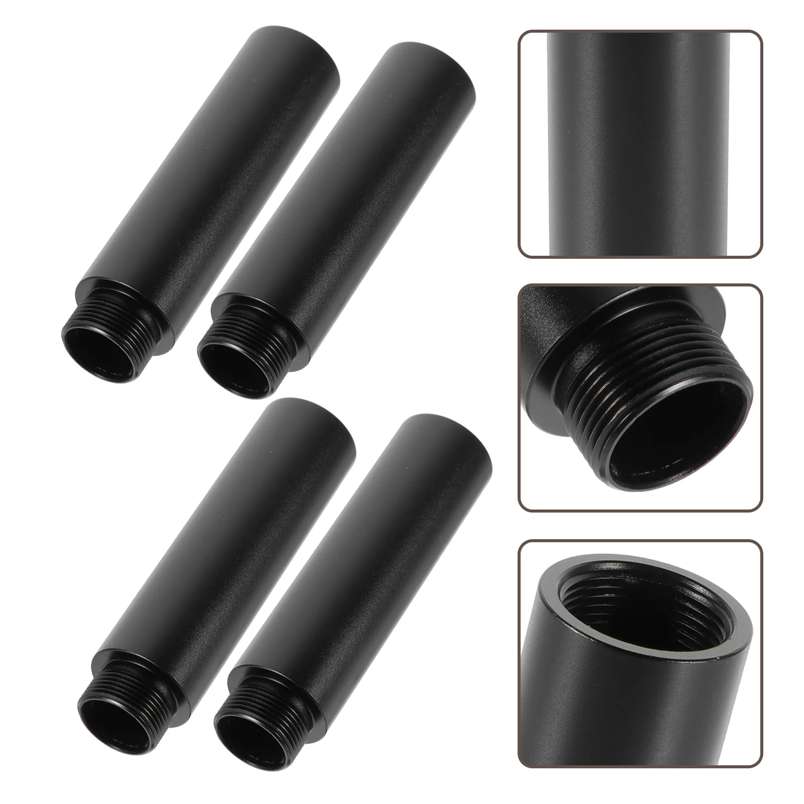 

4 Pcs Microphone Extension Tube Hose Holders Rack Rod Arm Aluminum Alloy Pipe