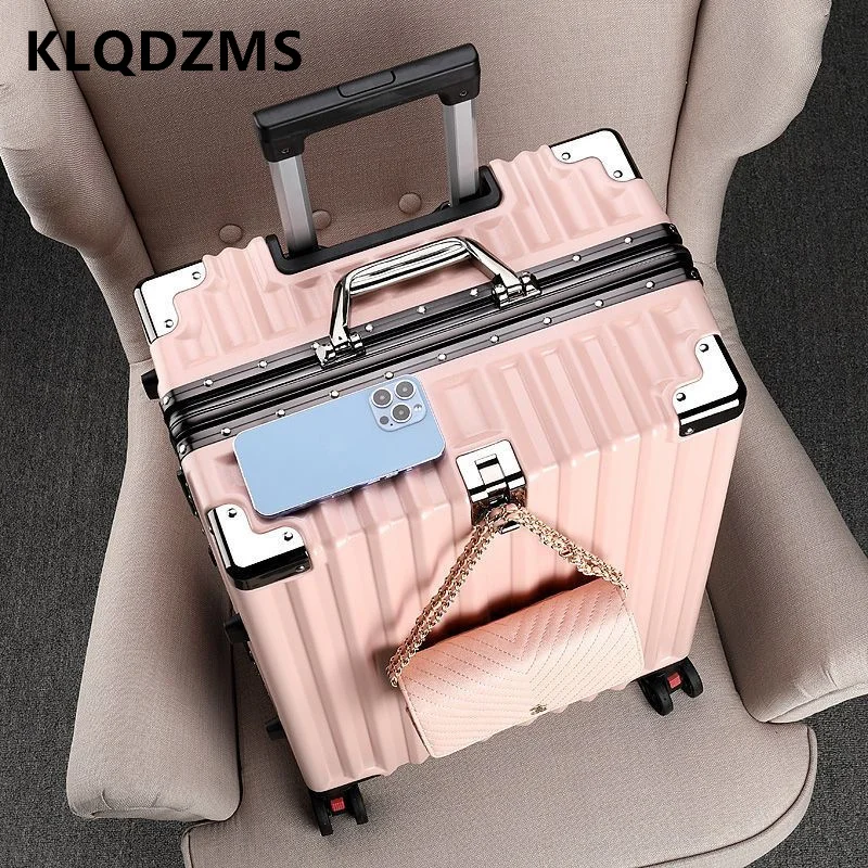 

KLQDZMS 20"22"24"26"28 Inch Luggage New Aluminum Frame Trolley Case Universal Boarding Box Strong and Durable Rolling Suitcase