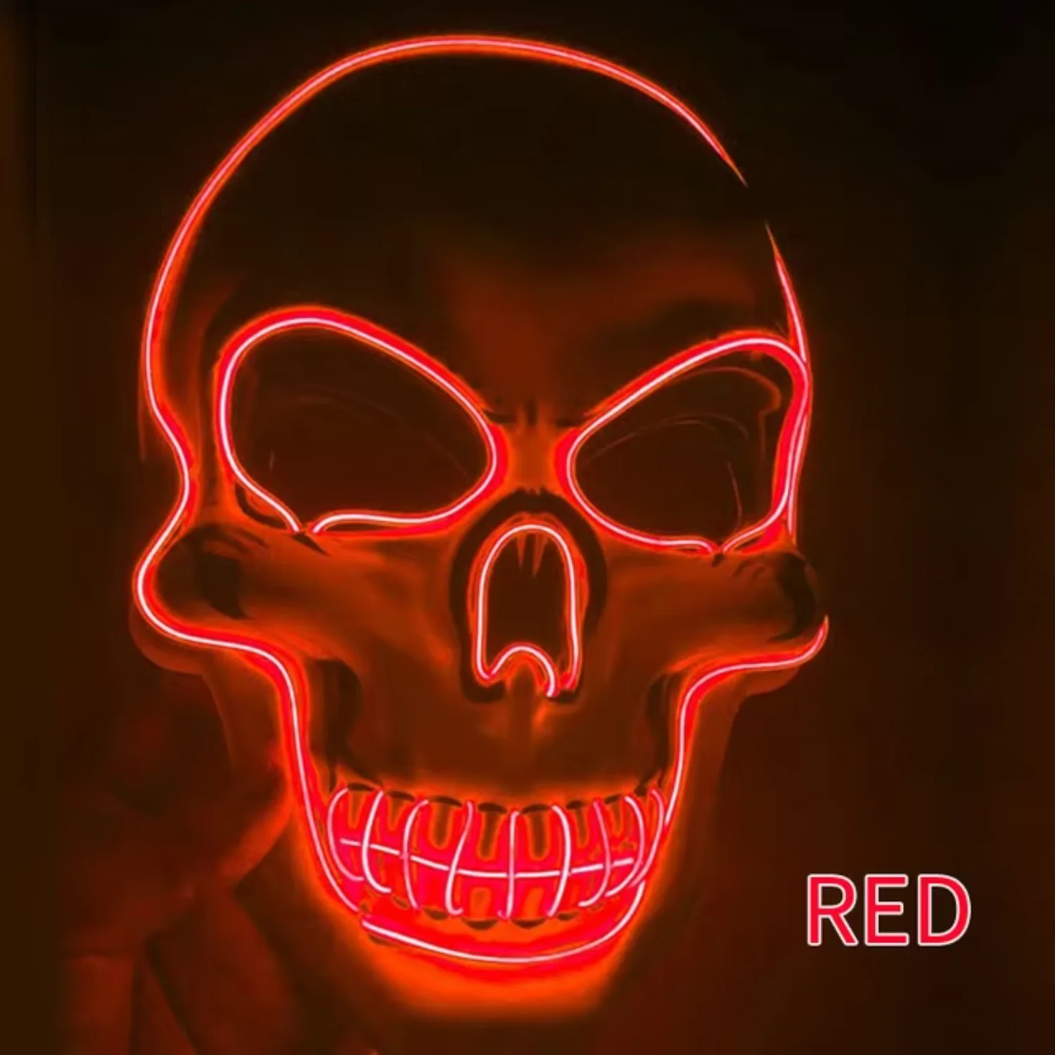 Halloween Party LED Flash Mask Light Up Scary Face Cosplay Costume Supplies Kids Adult Festival Gift