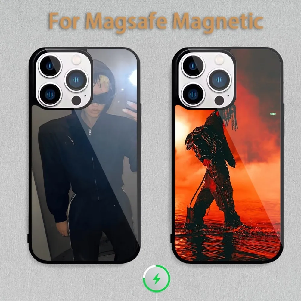 Чехол для телефона Singer Playboi C-Carti магнитной индуктивной зарядки iPhone 11 12 13 14 15 Max Pro Mini