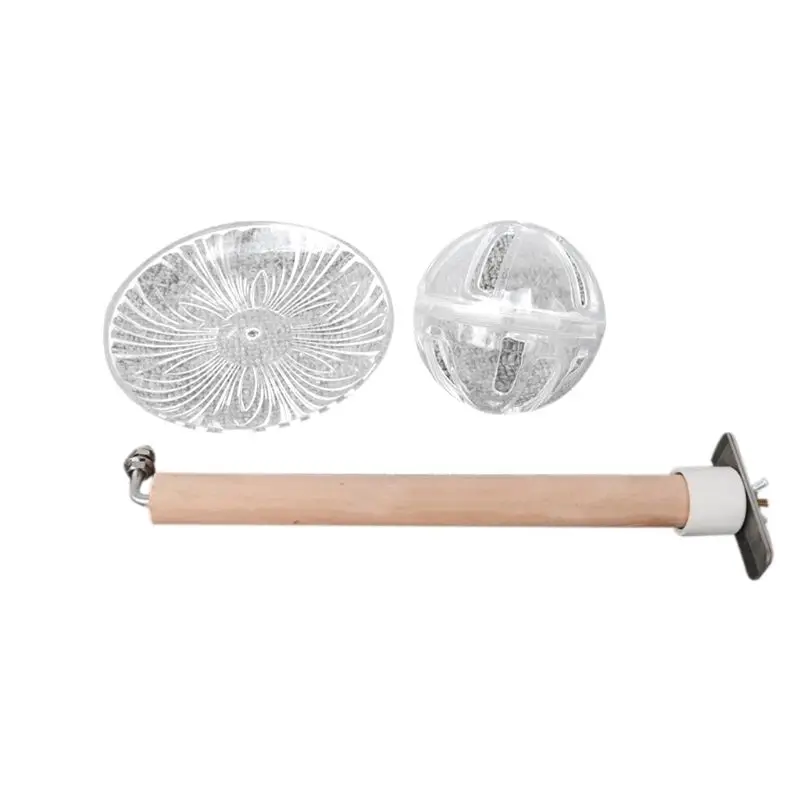 

Bird Feeding Dish Cage Feeder Foraging Ball with Tray Chew Toy Perch Stand Stick for Cockatiel