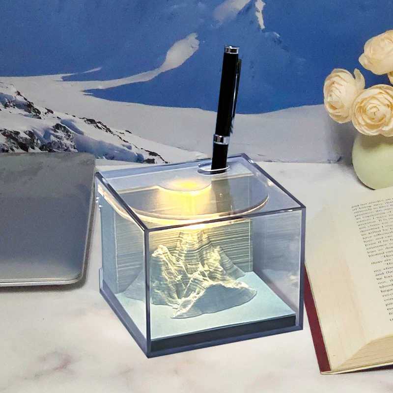 Блок записей omoshiking 3D блокнот рассвет гора светодиодный для художественная