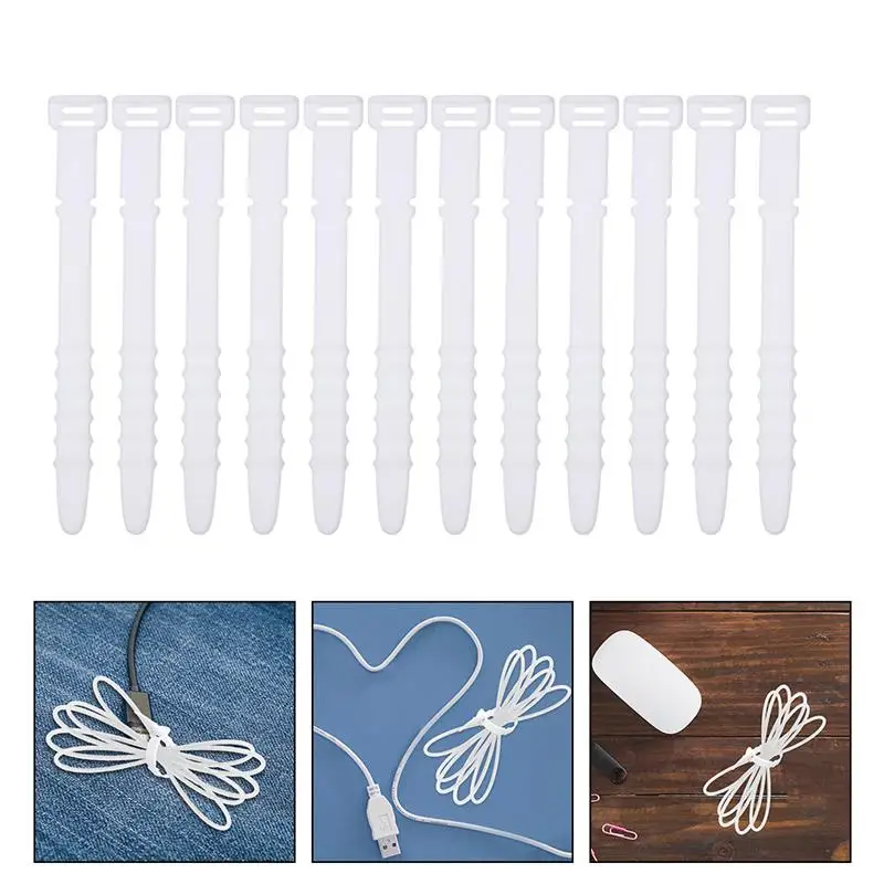 

12pcs Cable Winder Organizer Silicone Earphone Clips Wire Cord Management Buckle Straps Cellphone Accessories Organization