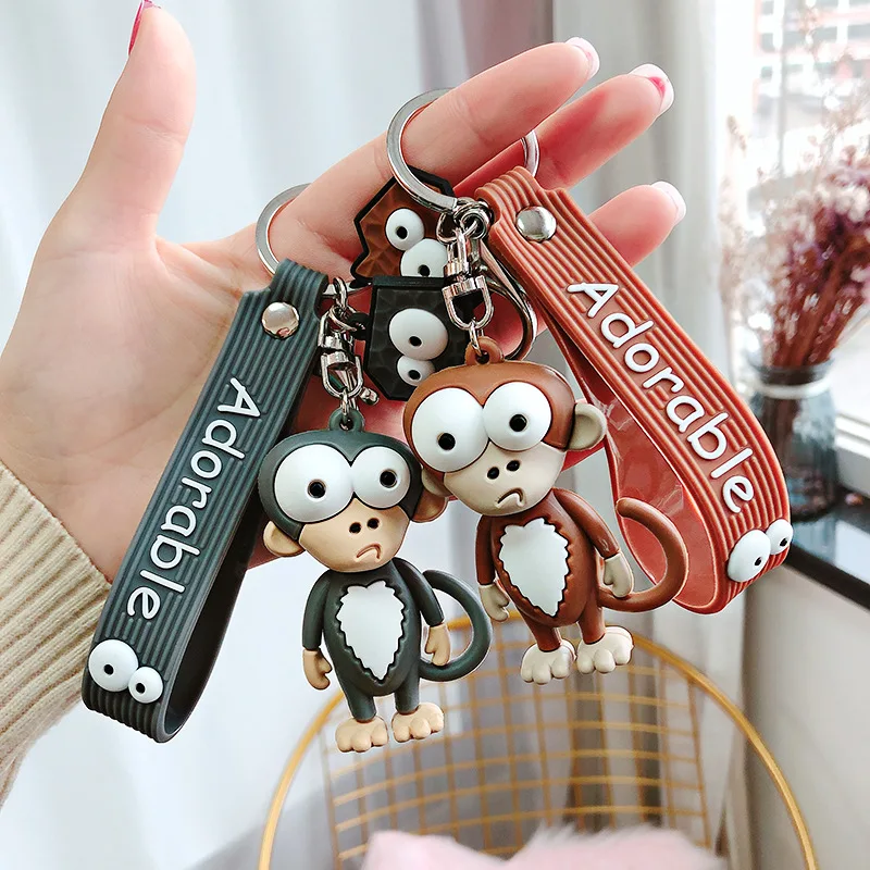 

Silicone Keychain Cartoon Keychains Women Bag Pendant Creative Monkey Cute Personality Fashion Jewelry Accessories Wholesale