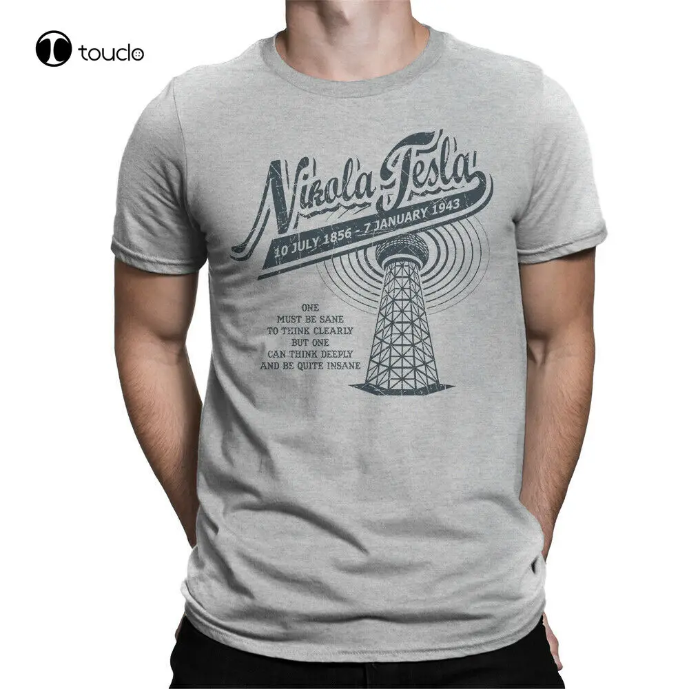 

Nikola Tesla Graphic T-Shirt, Premium Cotton Tee, Men'S All Sizes Custom Aldult Teen Unisex Digital Printing Fashion Funny New