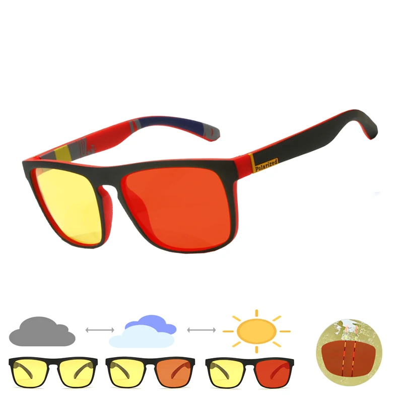 

Новые фотохромные поляризационные квадратные очки для мужчин и женщин, мужские очки, очки для кемпинга, походов, вождения, рыбалки, спортивн...