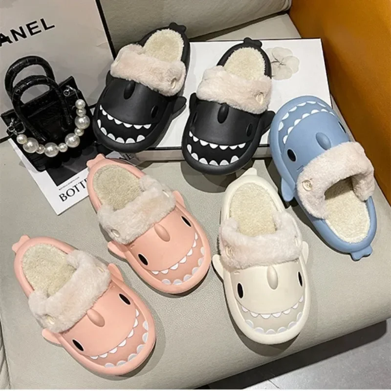 Шлепанцы женские из хлопка акулы водонепроницаемые Нескользящие сланцы