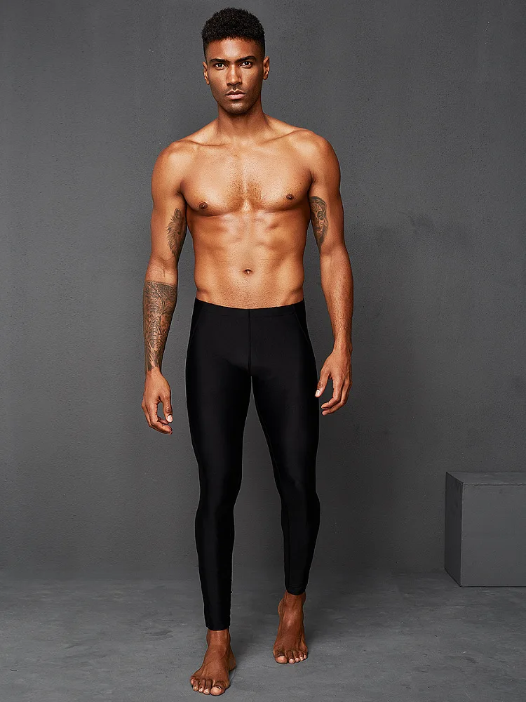 

ICOOL Fish Shark Professional Nine-point Adult Men's Sexy Black Underwear Swimming Trunks Spring Quick-drying Plus Size Swimwear