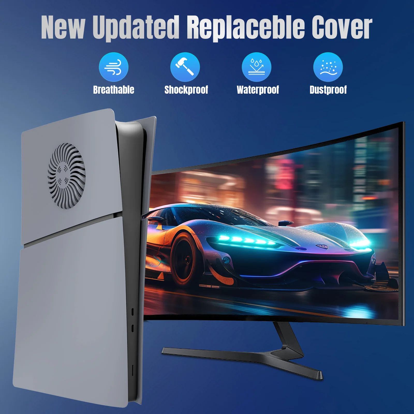 Дышащая сменная панель для консоли PS5 SLIM Digital Edition P5 Сменный чехол игровой