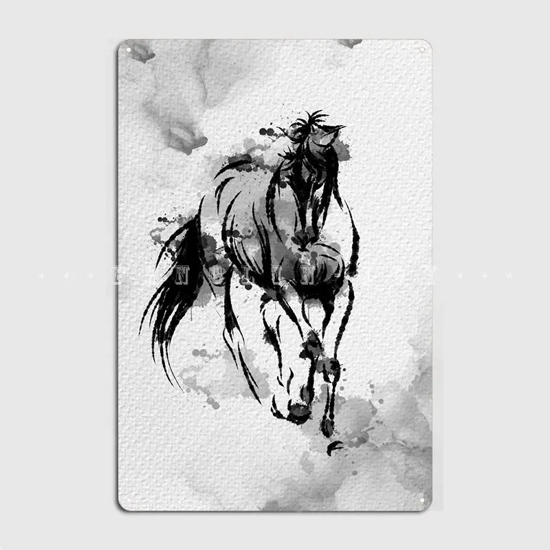 

Пожарная лошадь, акварельный металлический знак, Настенная пещера, домашний Забавный фотографический плакат