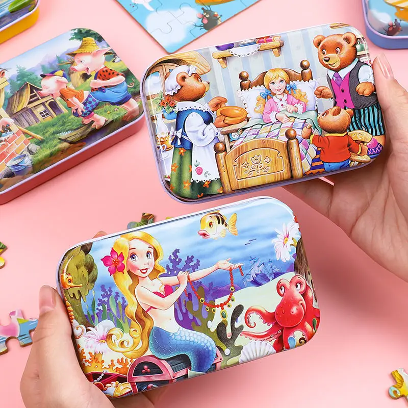 

Baby Puzzle Toys Wooden Cartoon Animal Jigsaws Educational Toys for Children Kids Christmas Birthday Gift with Box 60 Pieces