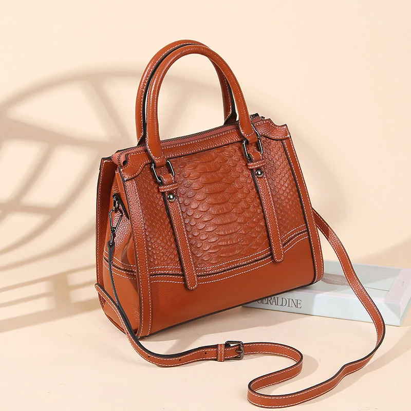 

New Fashion Trend Tote Shoulder Bags Luxury Designer Handbags Women'S Genuine Leather Casual Vintage Messenger Bags For Ladies