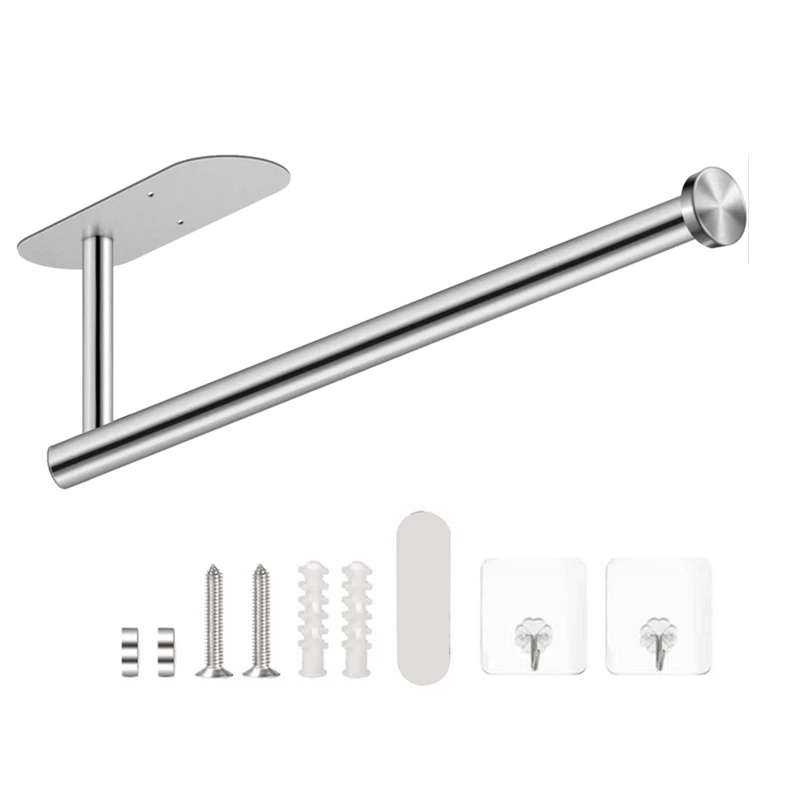 

GTBL Kitchen Roll Holder Under Cabinet - Self Adhesive Or Drilling Kitchen Towel Holders - Paper Towel Holder For Bathroom