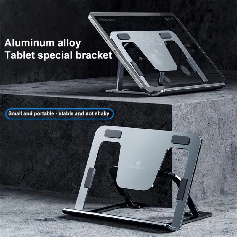 

Portable Adjustable Notebook Tablet Stand Foldable Bracket Support Aluminum Alloy Up To 4-12.9inch Laptop Mobile Phone Holder